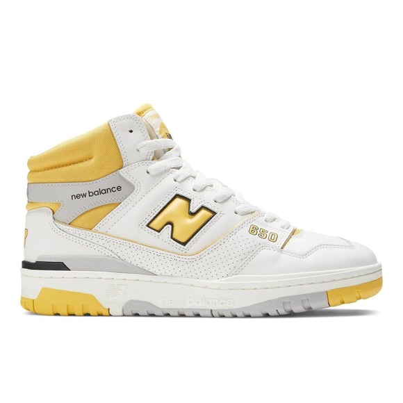 New Balance High Top Sneakers Shoes BB650RCG White Honeycomb Yellow Size 11